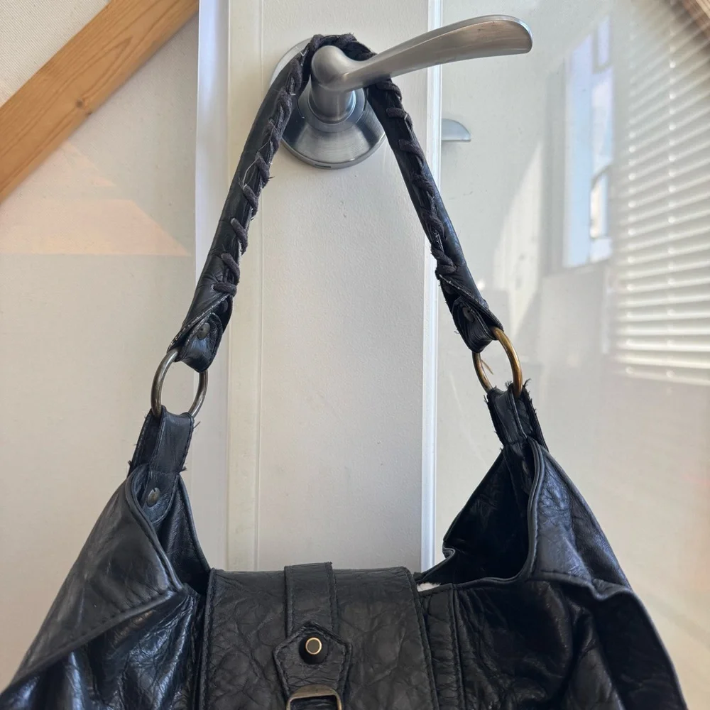 Balenciaga Motocross Black Leather Hobo Bag - Picture 3 of 8